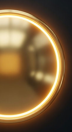 Circle of light. Abstract background. 3D rendering illustration.の写真素材