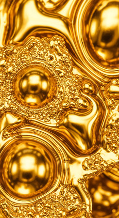 golden water drops macro close up background high quality big size printの写真素材