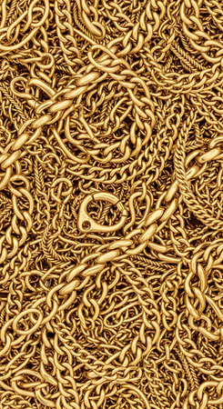 Golden chain background. Gold chain texture. Golden chain background. Gold chain backgroundの写真素材