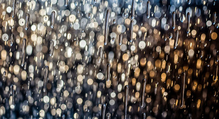 raindrops on a dark background, defocused bokeh.