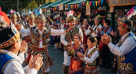 people in traditional costume at a festival