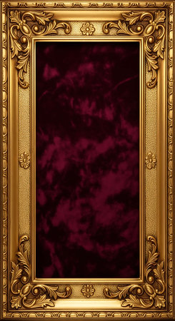 Vintage frame on red grunge background. 3d illustration.の写真素材