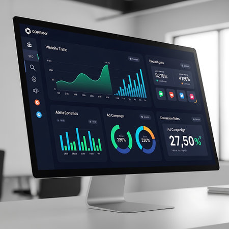 Monitor with data on the screen. 3d rendering.の写真素材