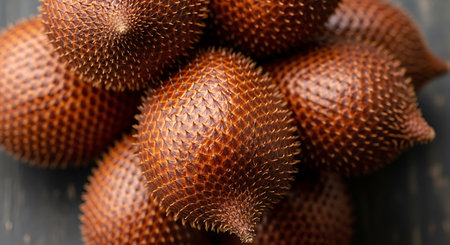 Salak fruit or snake fruits on wooden background,Salak fruit or snake fruitの写真素材