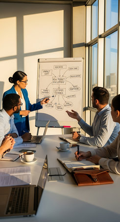 Group of business people working together as a team in a modern officeの写真素材