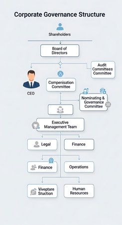 Corporate Governance Successful System Diagram with keywords and icons