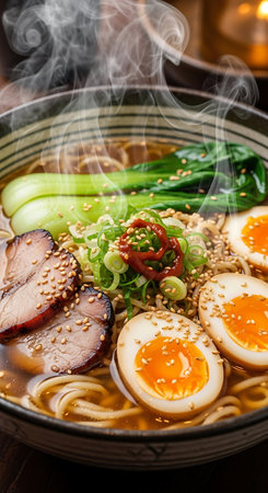 japanese miso ramen noodle with pork and egg