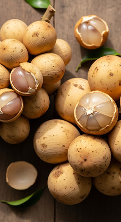 fruit on wooden background, tropical fruit of Thailand