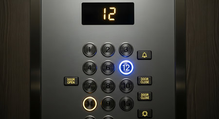 Keypad of the elevator. 3d rendering. Computer digital drawing.