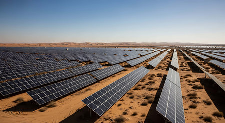 solar energy in the desert of morocco, africaの写真素材