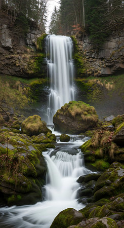 Long exposure of a waterfall in the Cairngorms National Park, Scotland
