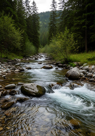 mountain river in the Carpathian mountains. Ukraine, Europe