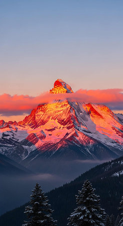 Sunrise in the Canadian Rockies, Banff National Park, Alberta, Canada