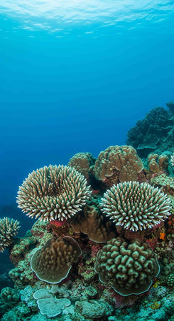 Tropical coral reef and hard corals in the Red Seaの写真素材