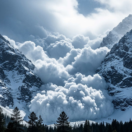 Fantastic view of snowy mountains. Dramatic scene. Beauty world.の写真素材