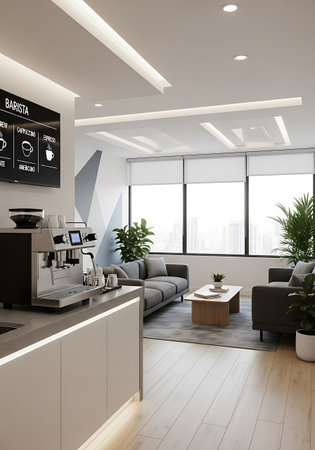 3d Illustration of a modern living room interior designの写真素材