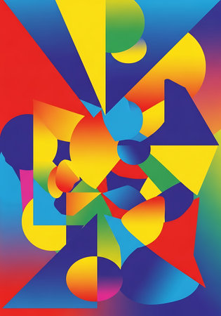 Abstract colorful background with geometric shapes. Vector illustration for your design.の写真素材