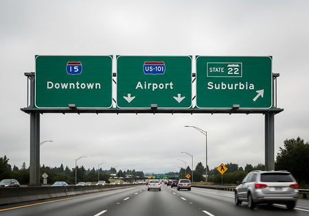 Road Sign the Direction Wayの写真素材