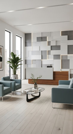 Modern bright interiors 3D rendering illustration mockup computer generated image