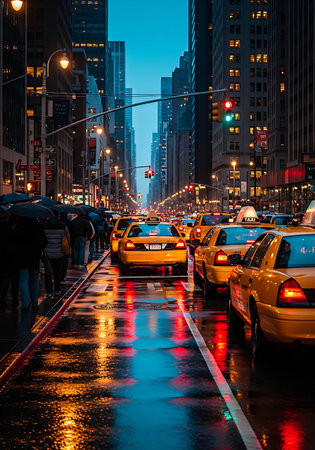 Traffic on the road at night.の写真素材