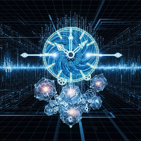 Abstract futuristic digital technology background. 3d rendering toned image double exposure