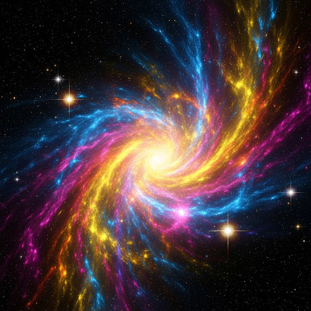 Galaxy and stars in space, computer generated abstract background, 3D rendering