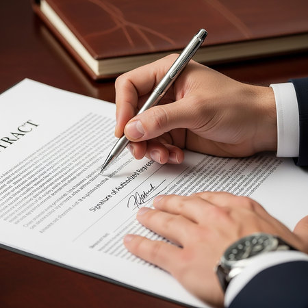 Businessman signing a contract, close-up. Business concept.