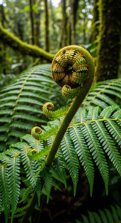 Fern in the rainforest of Costa Rica, Central America.の写真素材