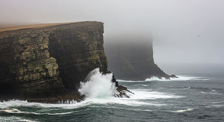 Cliffs in the fog