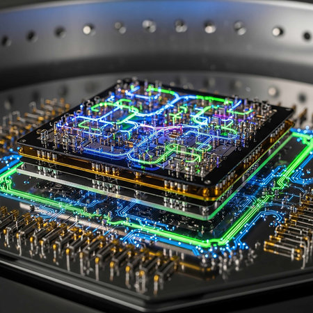Electronic circuit board close up. Technology concept. 3D Renderingの写真素材