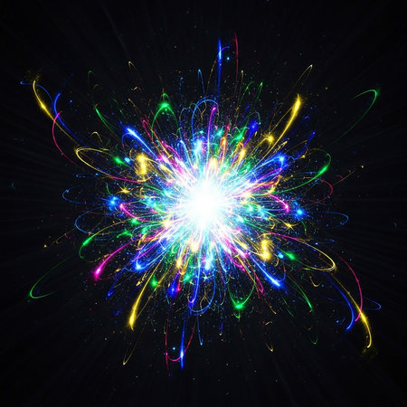Colorful fireworks on a dark background. Vector illustration. Eps 10の写真素材