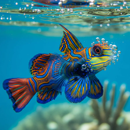 Beautiful tropical fish swimming in the sea. Underwater world.の写真素材