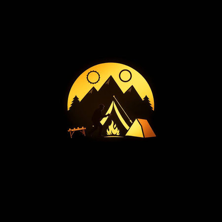 Camping logo vector design template. Camping icon vector illustration.の写真素材
