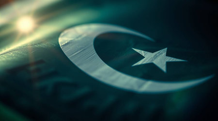 Flag of the Turkish Republic of Northern Cyprus close-up. 3D renderingの写真素材