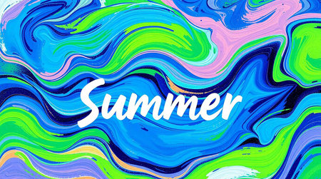 Summer. Vector illustration of a colorful abstract background with a brush stroke.の写真素材