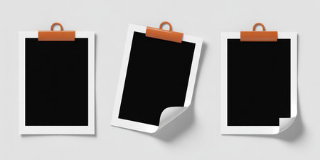 Set of blank photo frames on a white background. Vector illustration.の写真素材