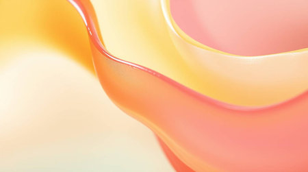 close up of yellow and pink satin ribbon - abstract graphic background