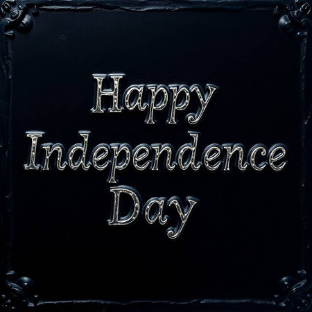 Happy Independence Day text on a black background.の写真素材
