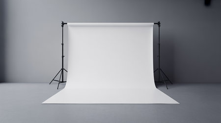 Empty photo studio with professional equipment. Mock up, 3D Renderingの写真素材