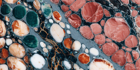 Marble patterned texture background. Marbles of various colors.の写真素材