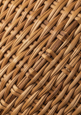 Wicker basket texture. Abstract background for design. Close up.の写真素材