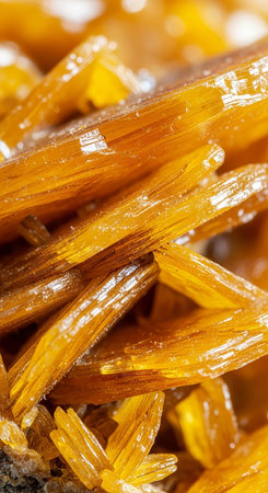 Macro photo of a yellow resin in the form of crystals. Macro