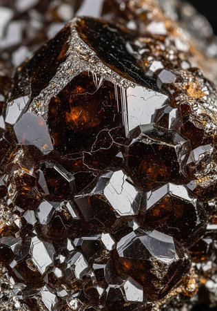 macro shooting of natural mineral rock specimen - rough gemstone on black backgroundの写真素材