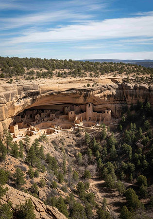 View of Mesa Verde National Park in Colorado, United States.の写真素材