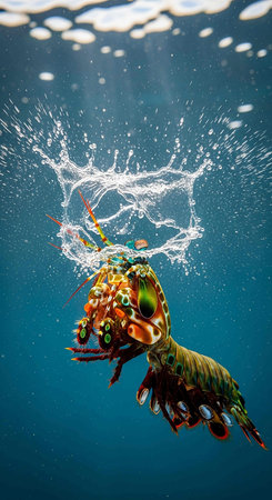 Lobster underwater in the Red Sea. 3D illustration.の写真素材