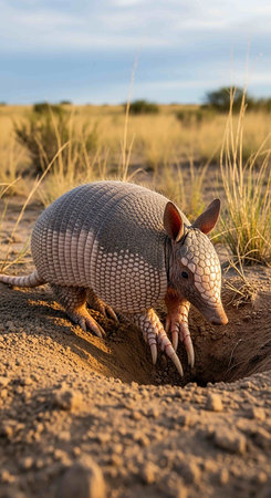 Armadillo in the Chobe National Park, Botswana, Africaの写真素材
