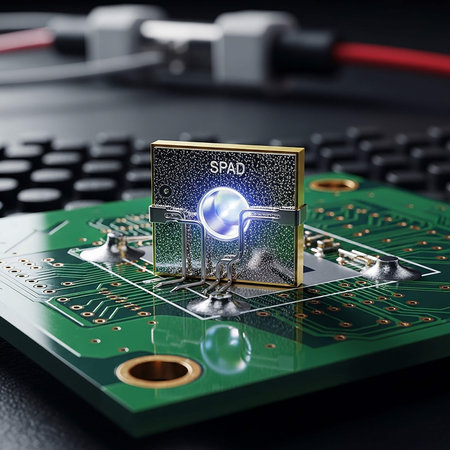 Circuit board with microchips and microchips on black background