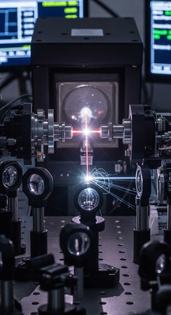 3d rendering of a laser engraving machine in a factoryの写真素材