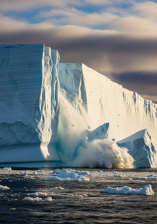 Antarctic icebergs in Ilulissat icefjord, Greenland