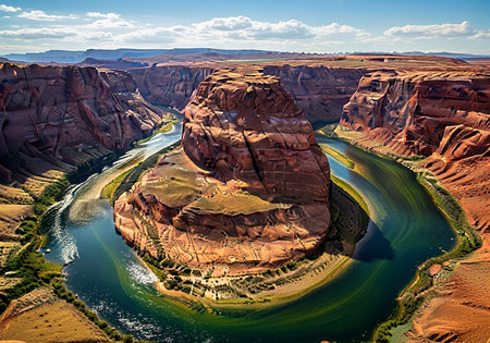 Horseshoe Bend is a horseshoe bend located in Page, Arizona, United States.の写真素材